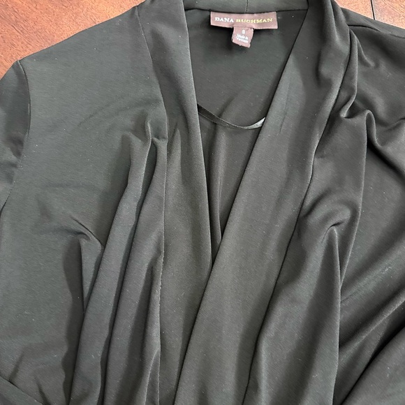 Dana Buchman Black Open Cascade Cardigan - Picture 6 of 7